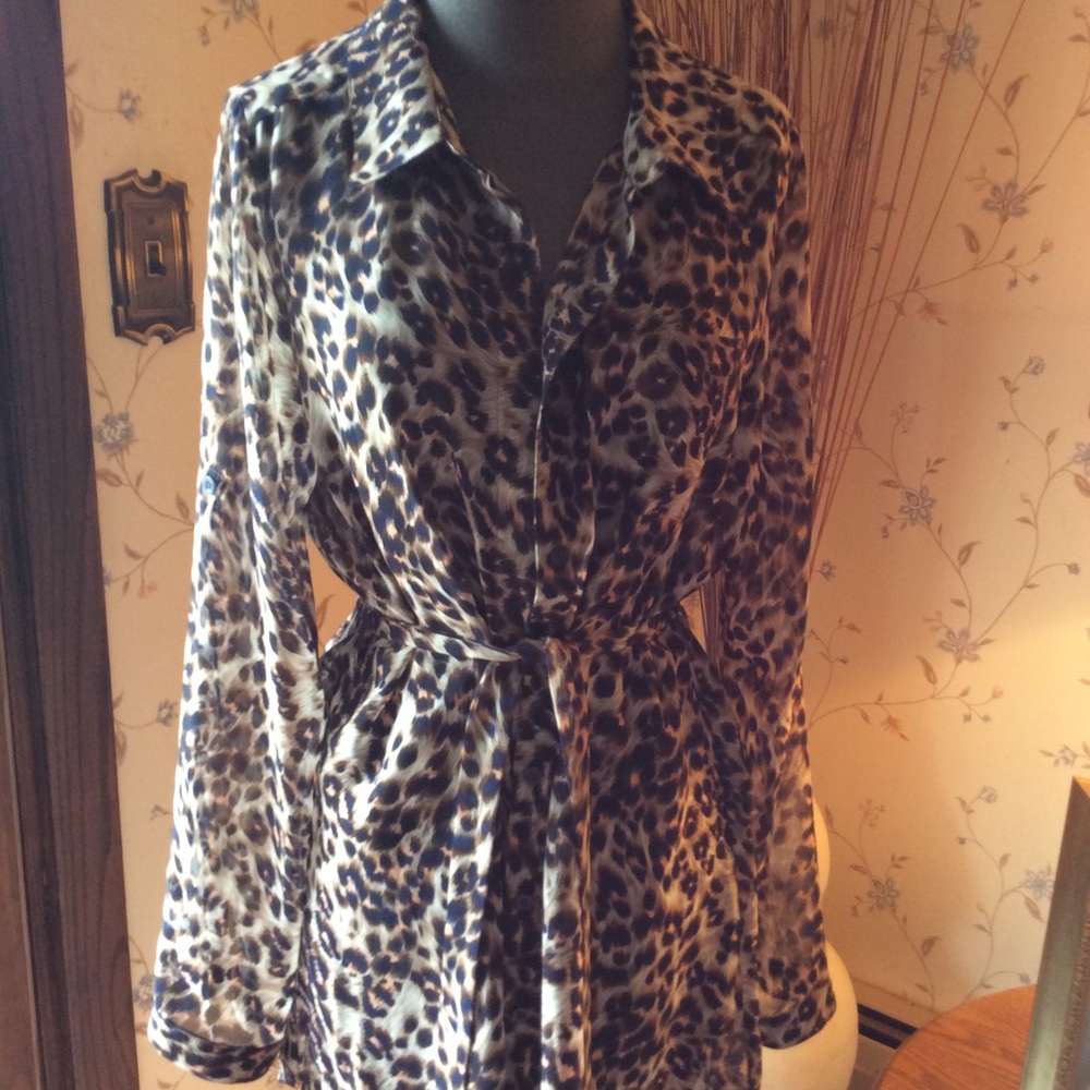 Leopard tunic with belt